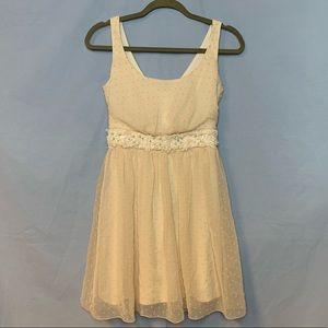 Juniors formal tulle dress with pearl detail